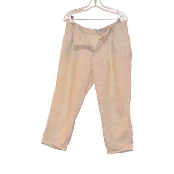 ZARA BASIC Cream Light Fabric Ramie Flair Light Pants Women S - Picture 5 of 6